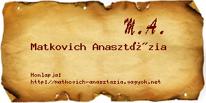 Matkovich Anasztázia névjegykártya
